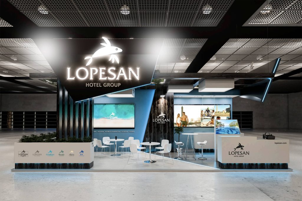 Render del Stand de Lopesan Hotel Group en Fitur 2023